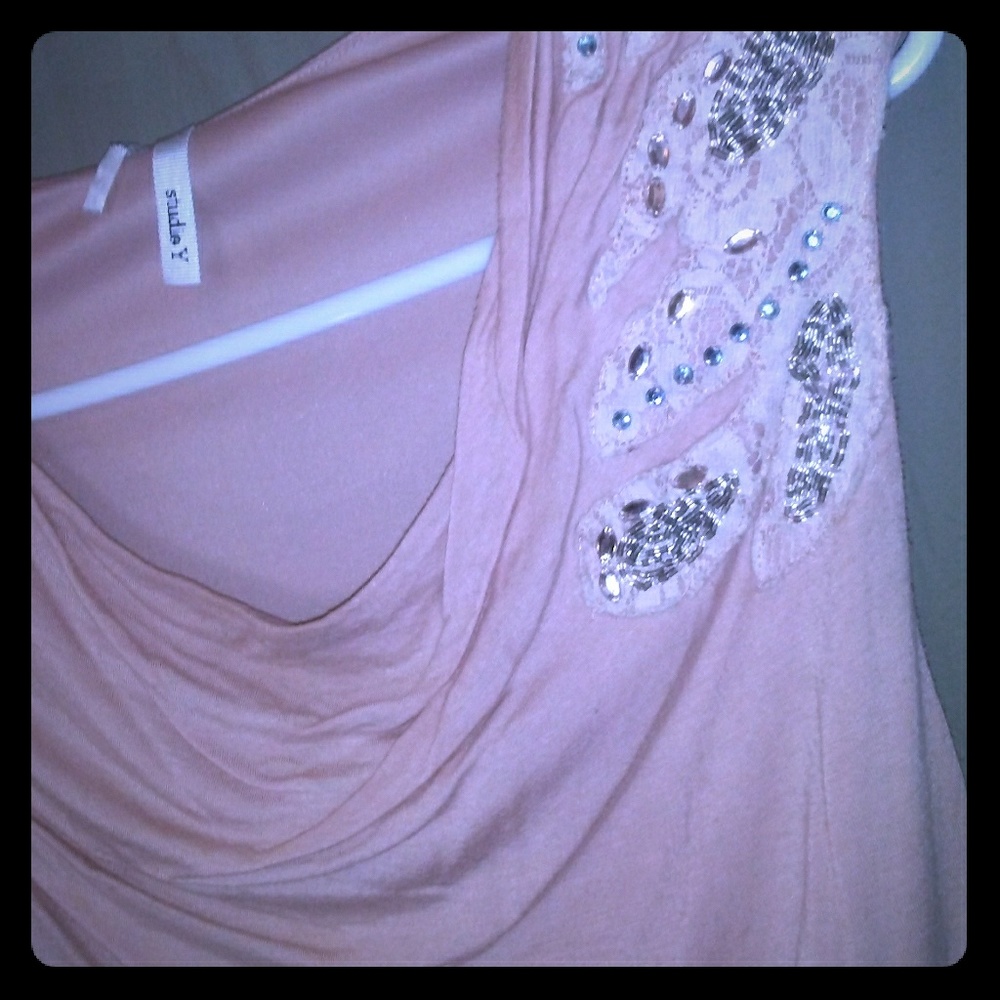 Studio Y pink beaded top